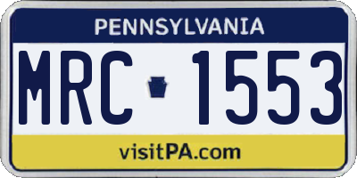 PA license plate MRC1553