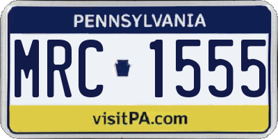 PA license plate MRC1555