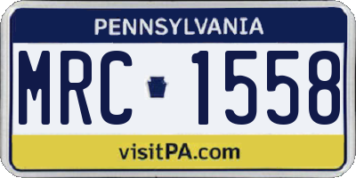 PA license plate MRC1558