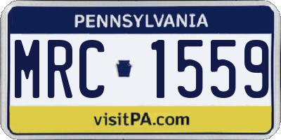 PA license plate MRC1559