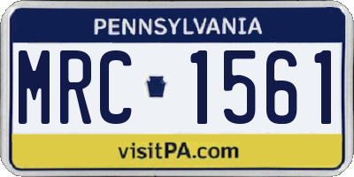 PA license plate MRC1561