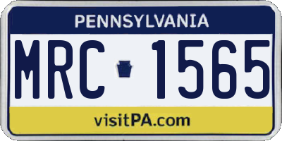 PA license plate MRC1565