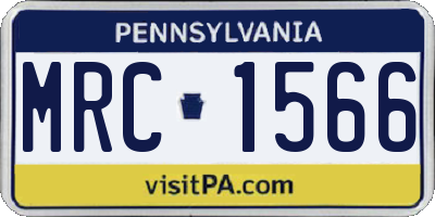 PA license plate MRC1566