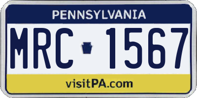 PA license plate MRC1567