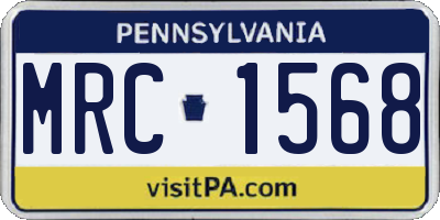 PA license plate MRC1568