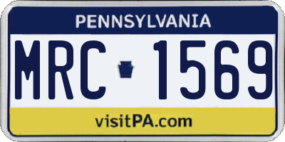 PA license plate MRC1569