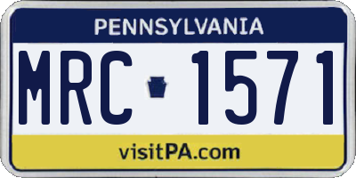 PA license plate MRC1571
