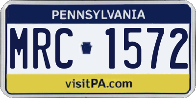 PA license plate MRC1572
