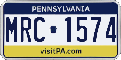 PA license plate MRC1574