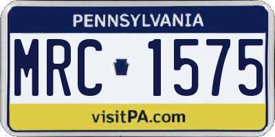 PA license plate MRC1575