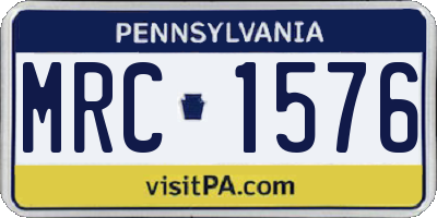 PA license plate MRC1576