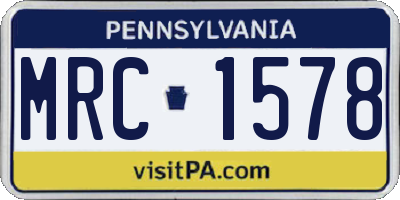 PA license plate MRC1578