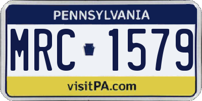 PA license plate MRC1579
