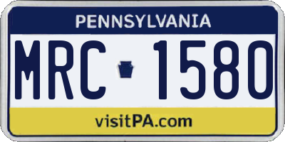 PA license plate MRC1580