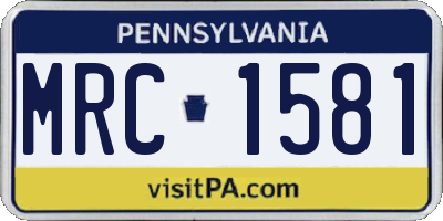 PA license plate MRC1581