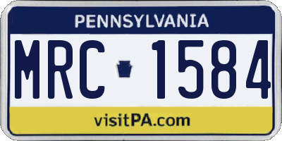 PA license plate MRC1584