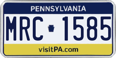 PA license plate MRC1585