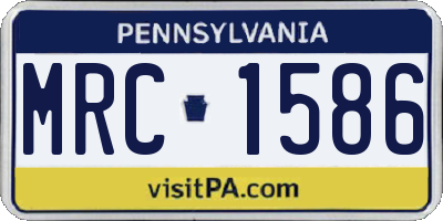 PA license plate MRC1586