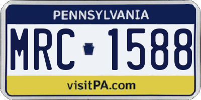 PA license plate MRC1588