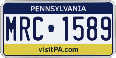 PA license plate MRC1589