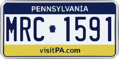 PA license plate MRC1591