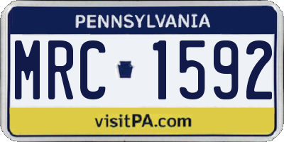 PA license plate MRC1592