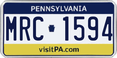 PA license plate MRC1594