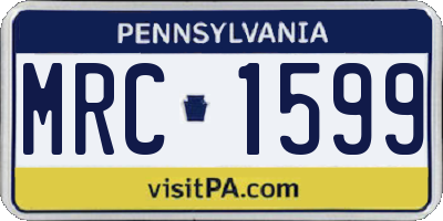 PA license plate MRC1599