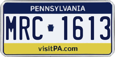 PA license plate MRC1613
