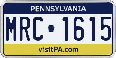 PA license plate MRC1615