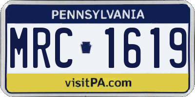 PA license plate MRC1619
