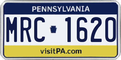 PA license plate MRC1620