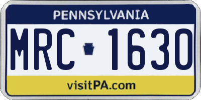 PA license plate MRC1630
