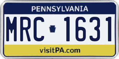 PA license plate MRC1631
