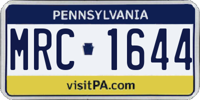 PA license plate MRC1644