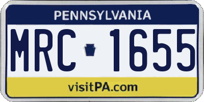 PA license plate MRC1655