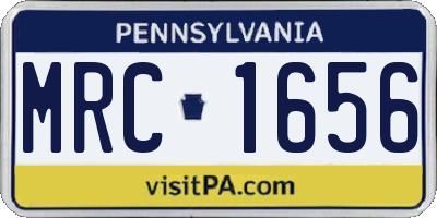 PA license plate MRC1656
