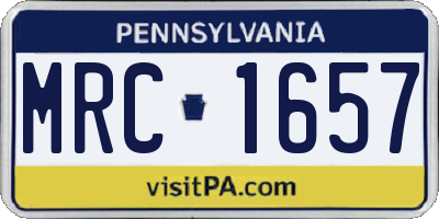 PA license plate MRC1657