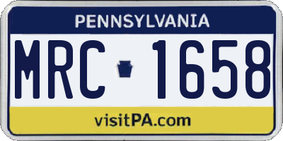 PA license plate MRC1658