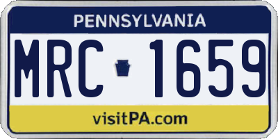 PA license plate MRC1659