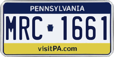 PA license plate MRC1661