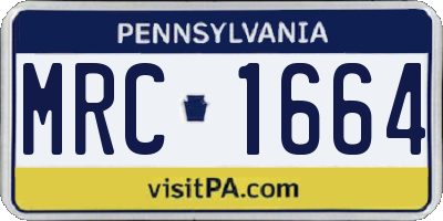 PA license plate MRC1664