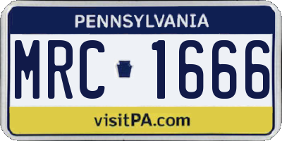 PA license plate MRC1666