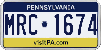 PA license plate MRC1674