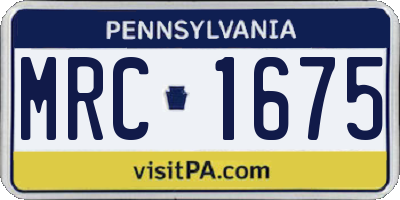 PA license plate MRC1675