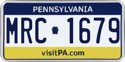 PA license plate MRC1679