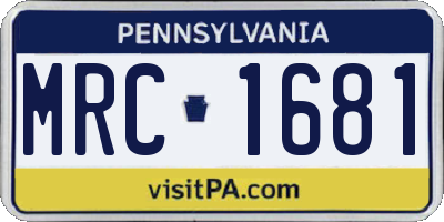 PA license plate MRC1681