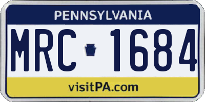 PA license plate MRC1684