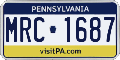 PA license plate MRC1687