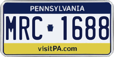 PA license plate MRC1688